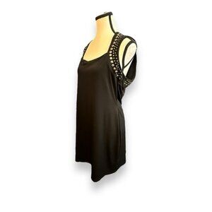 Womens L Large Rock &Republic Black Studded Sheath Dress